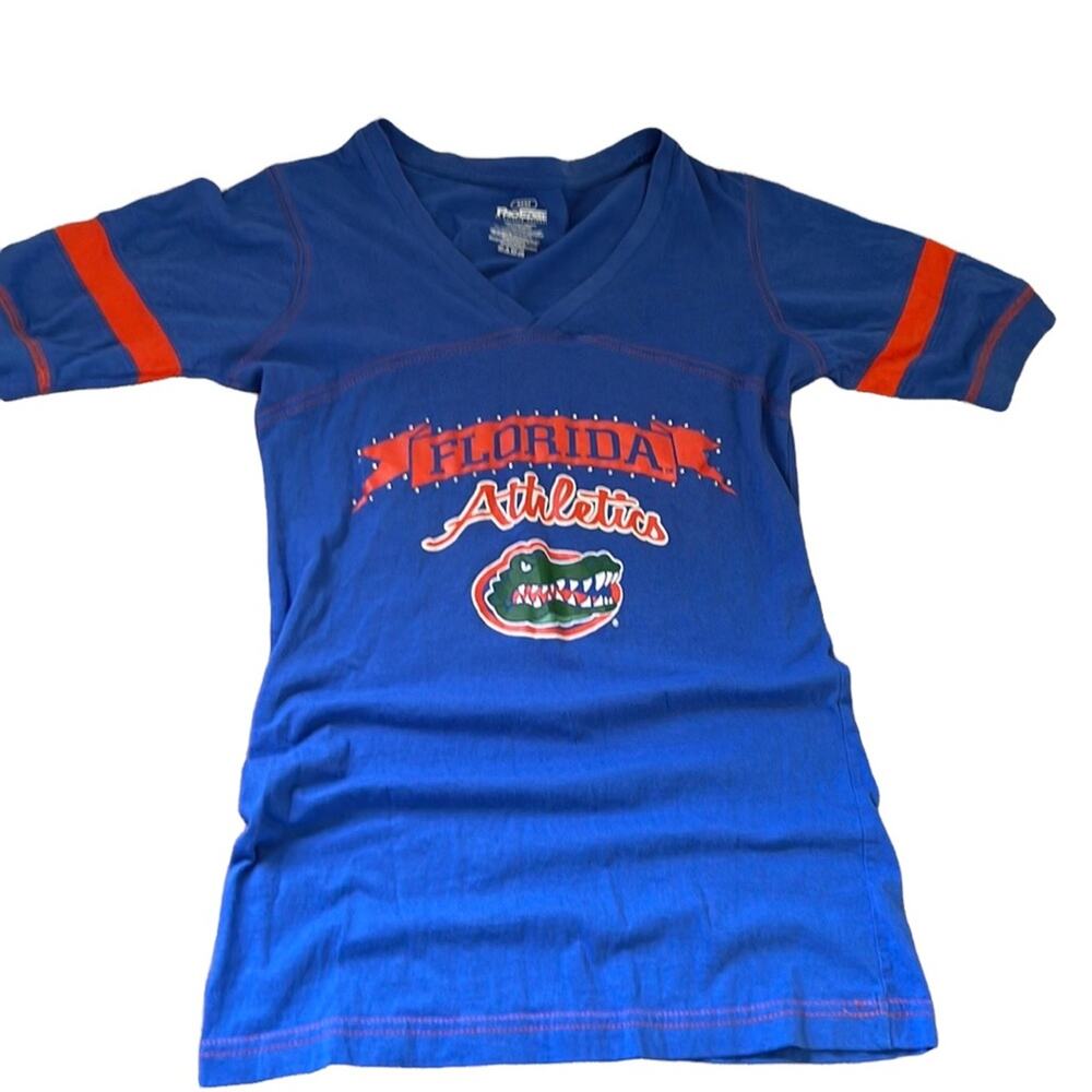 Collegiate Florida Gator Mid-Sleeve Jersey Style Slim Fit Tee - Picture 1 of 10